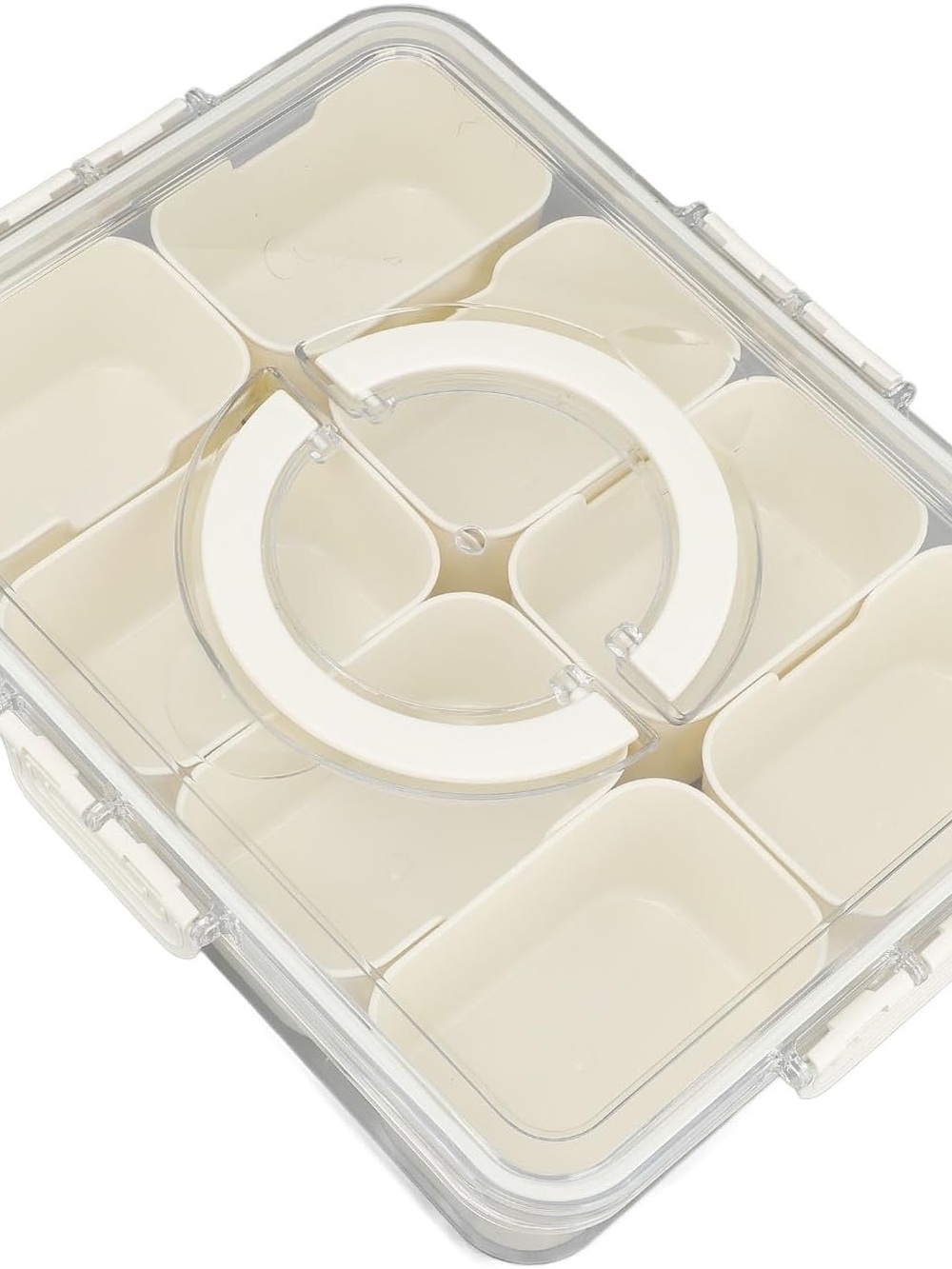 SNACKLEBOX Multi-Compartment Food Storage Box with Clear Locking Lid